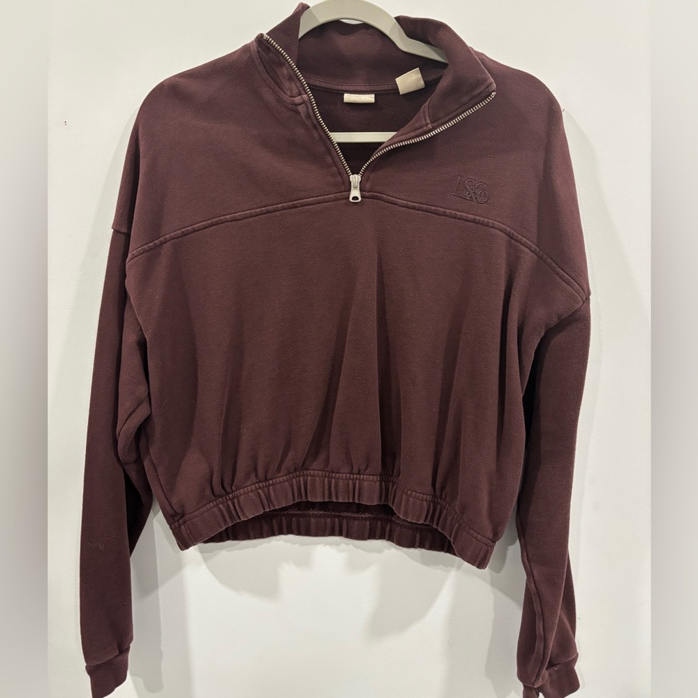 Levis Quarter Zip Crop Sweater